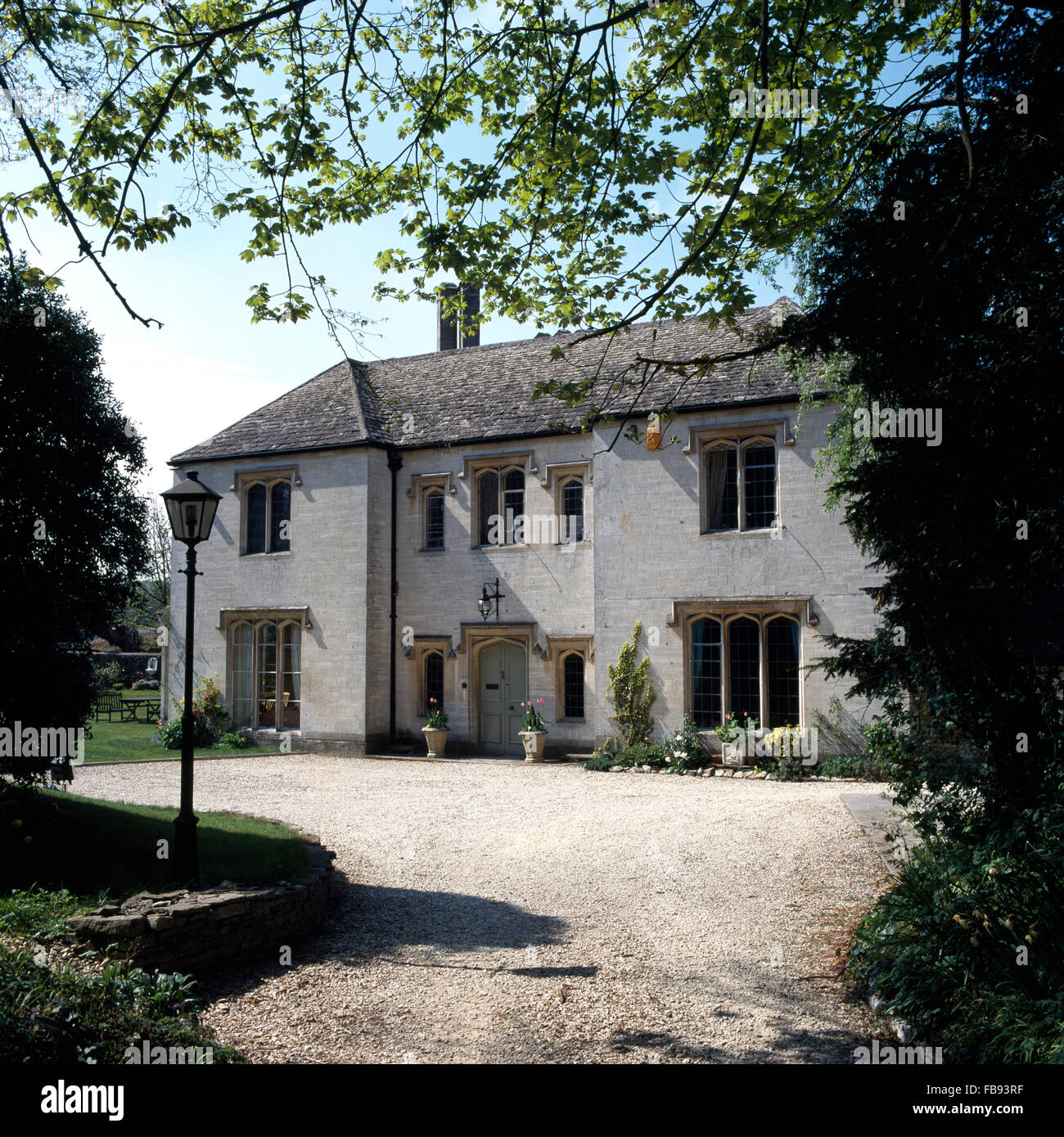 Exterior of a large old country house Stock Photo