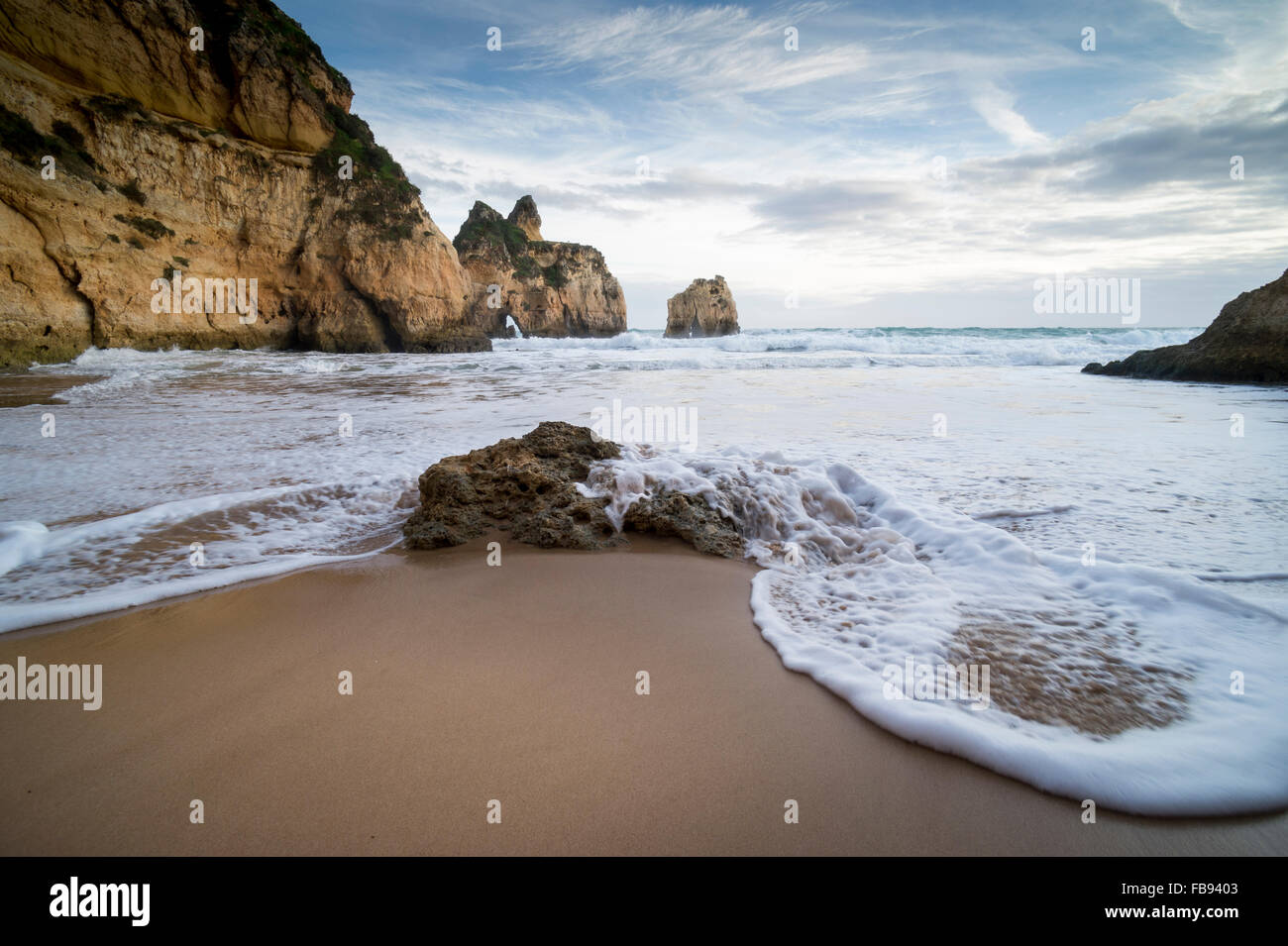 Praia dos Tres Irmaos beach in the Algarve Portugal Stock Photo - Alamy