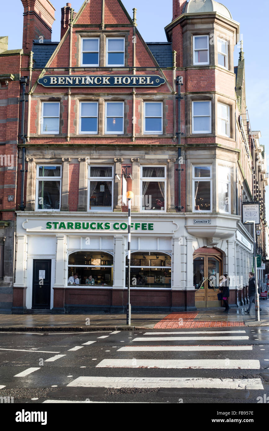 Bentinck Hotel and Starbucks Coffee Shop Carrington Street Nottingham,UK Stock Photo Alamy