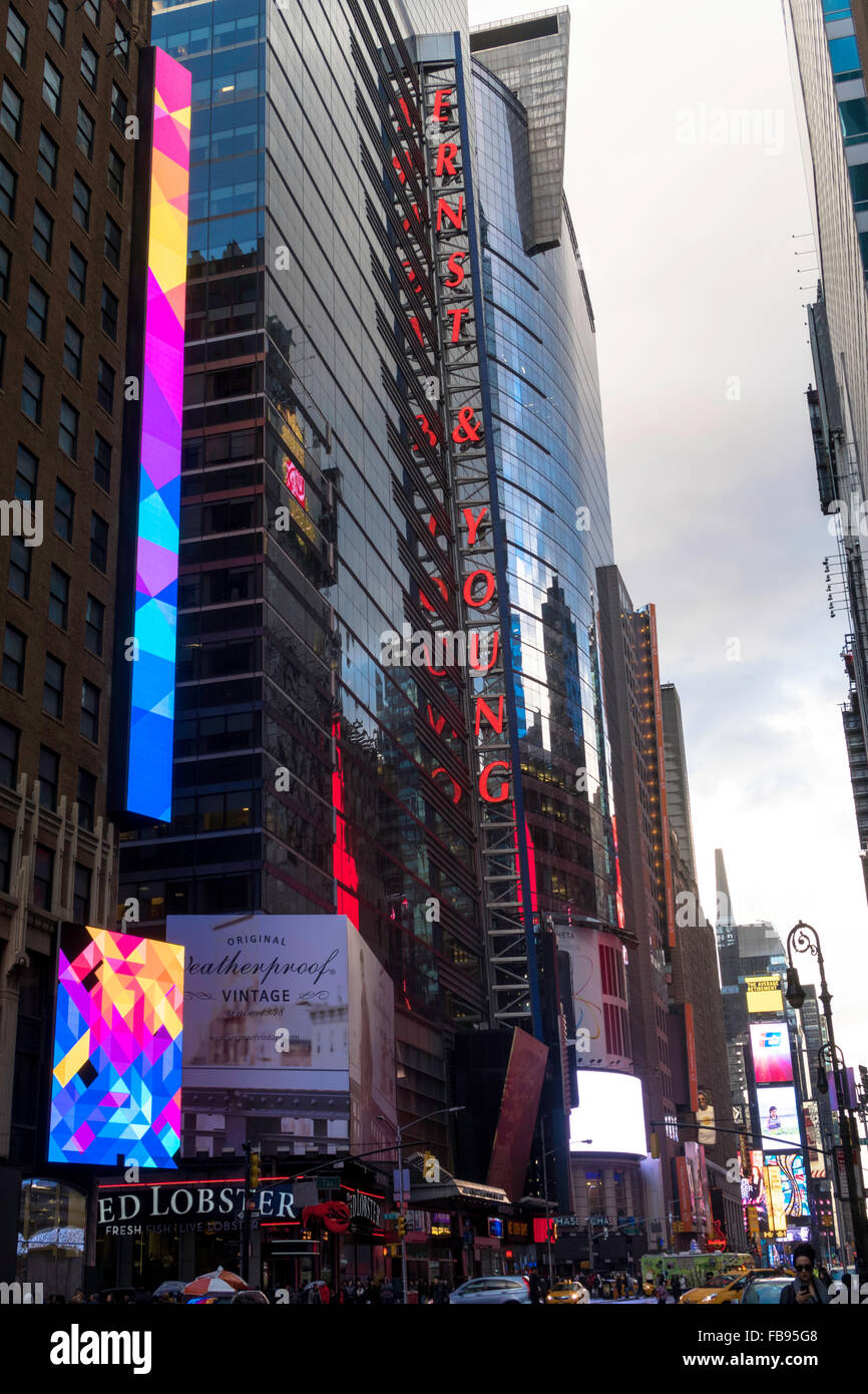 Electronic Billboards Light Up Times Square at Night, NYC Stock Photo Alamy