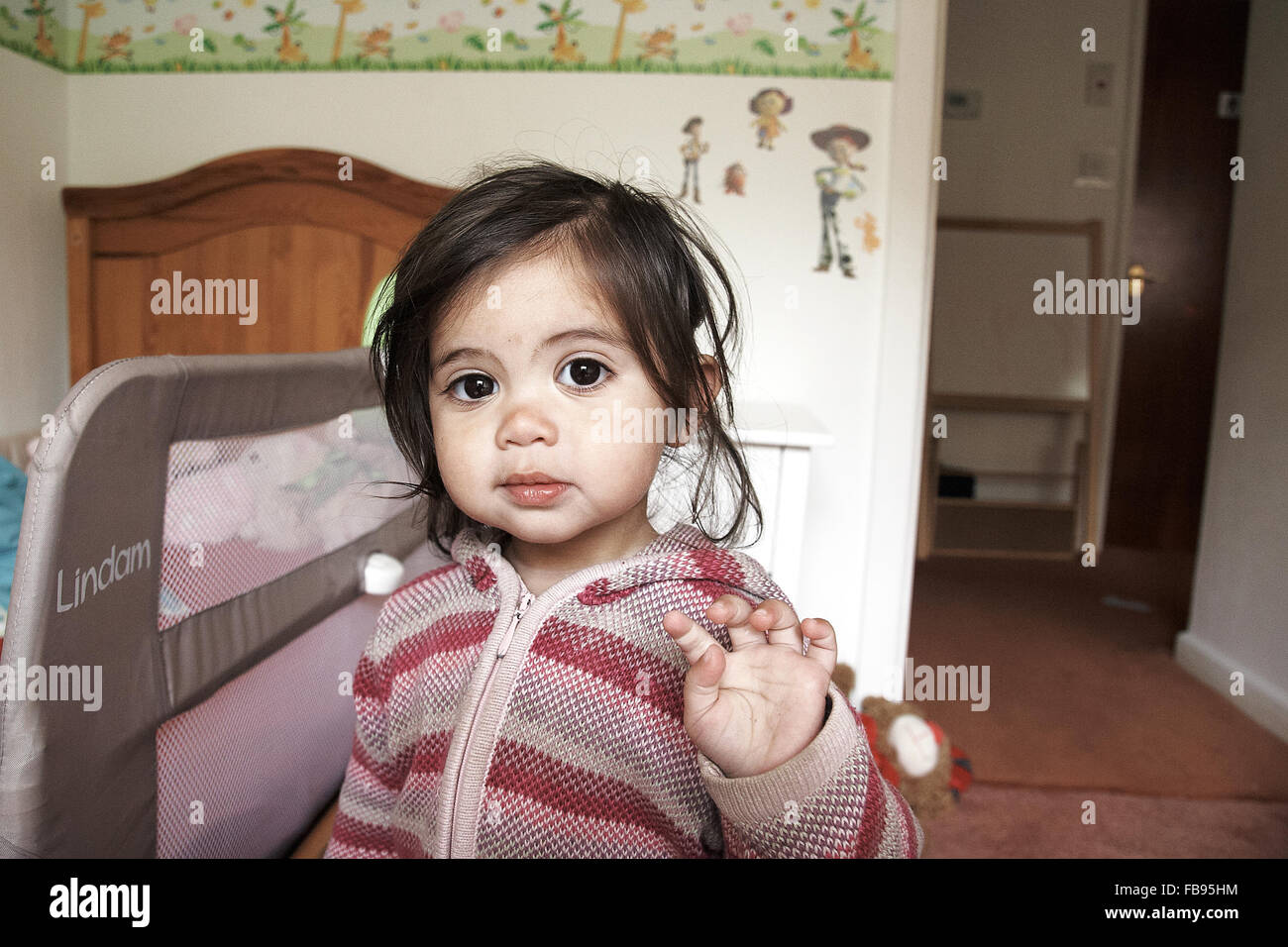 Mixed Race Toddler Girl In Her Bedroom Stock Photo 93015040 Alamy