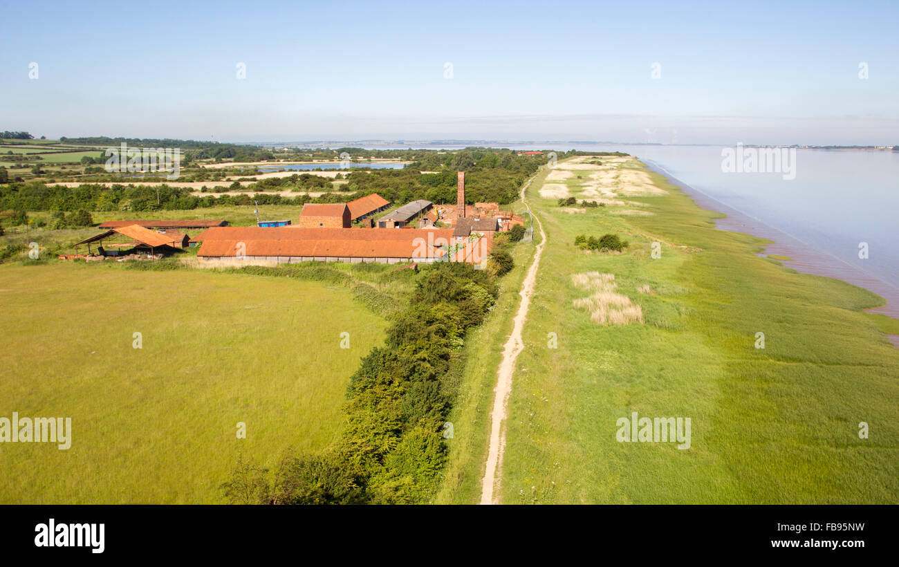 BartononHumber clay pits, tile yard, looking west up Humber estuary