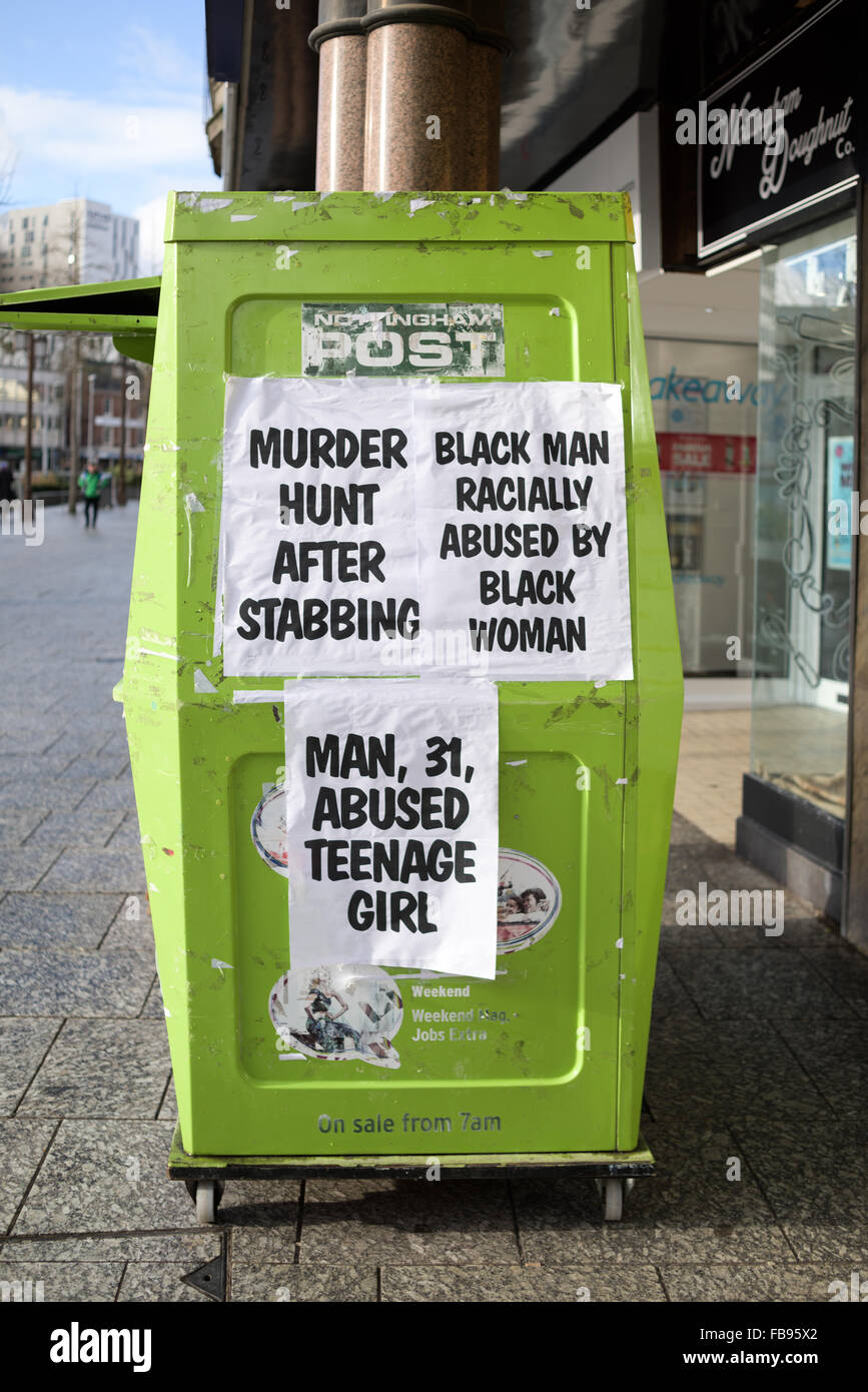 Nottingham Evening Post Vendor's Booth . Stock Photo