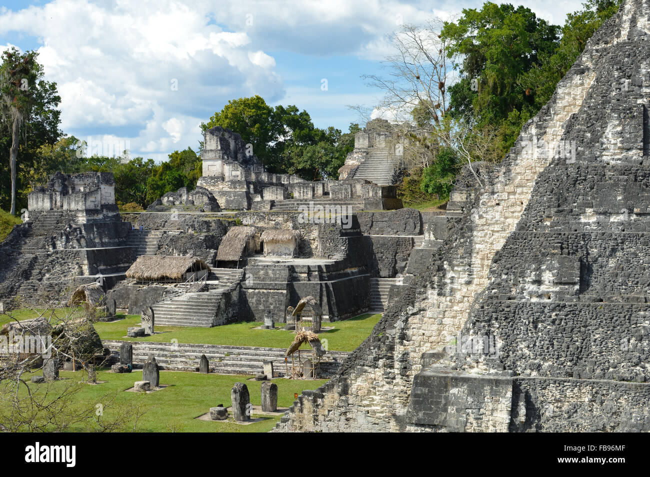 North Acropolis structures in Tikal National Park and archaeological site, Guatemala Stock Photo
