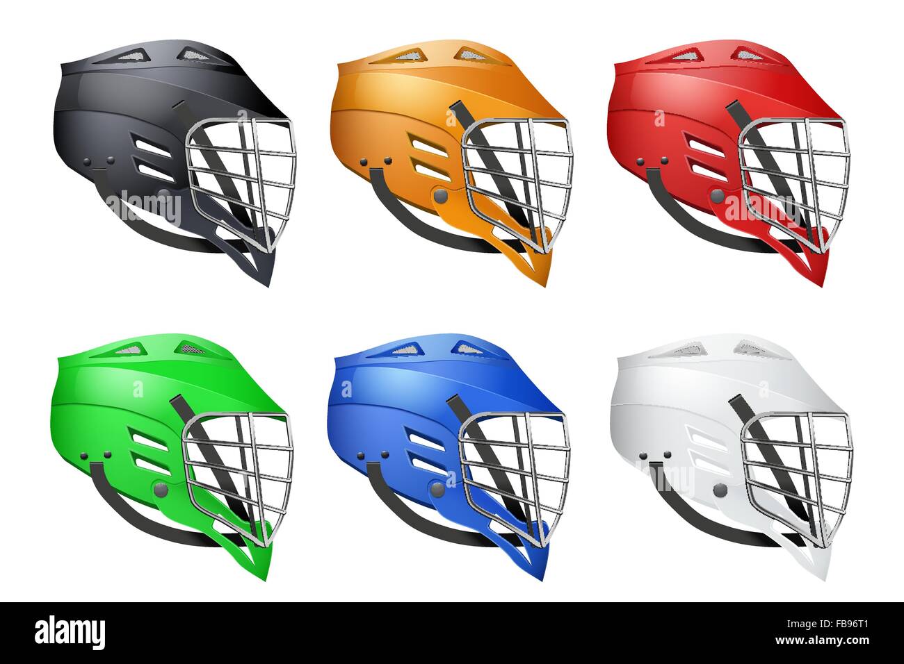 Set of Lacrosse Helmets Stock Vector