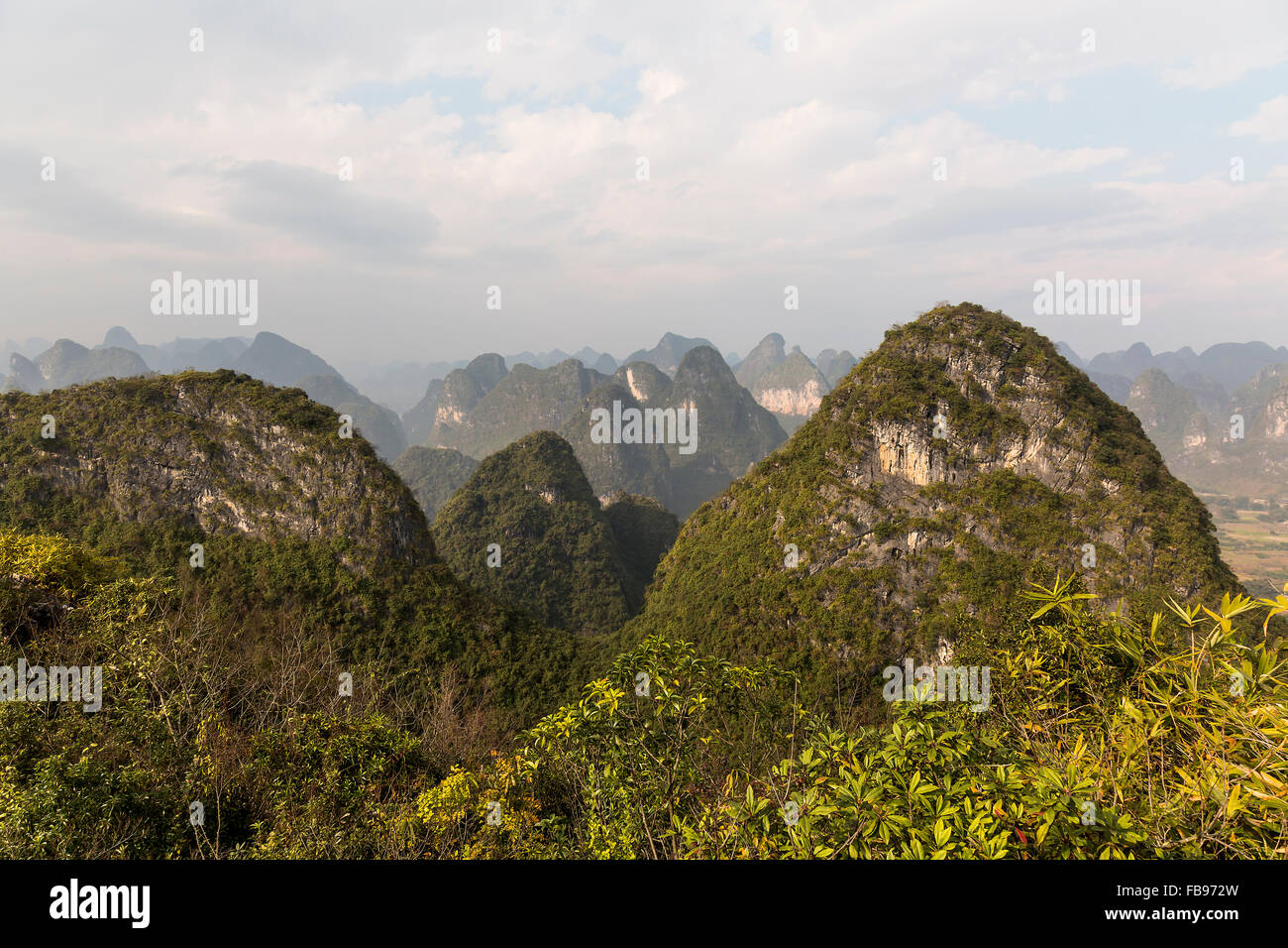 Mountains around Yangshuo countryside Stock Photo