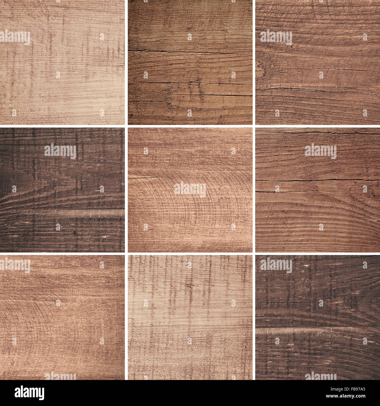 Set of different brown wood texture, cutting boards Stock Photo