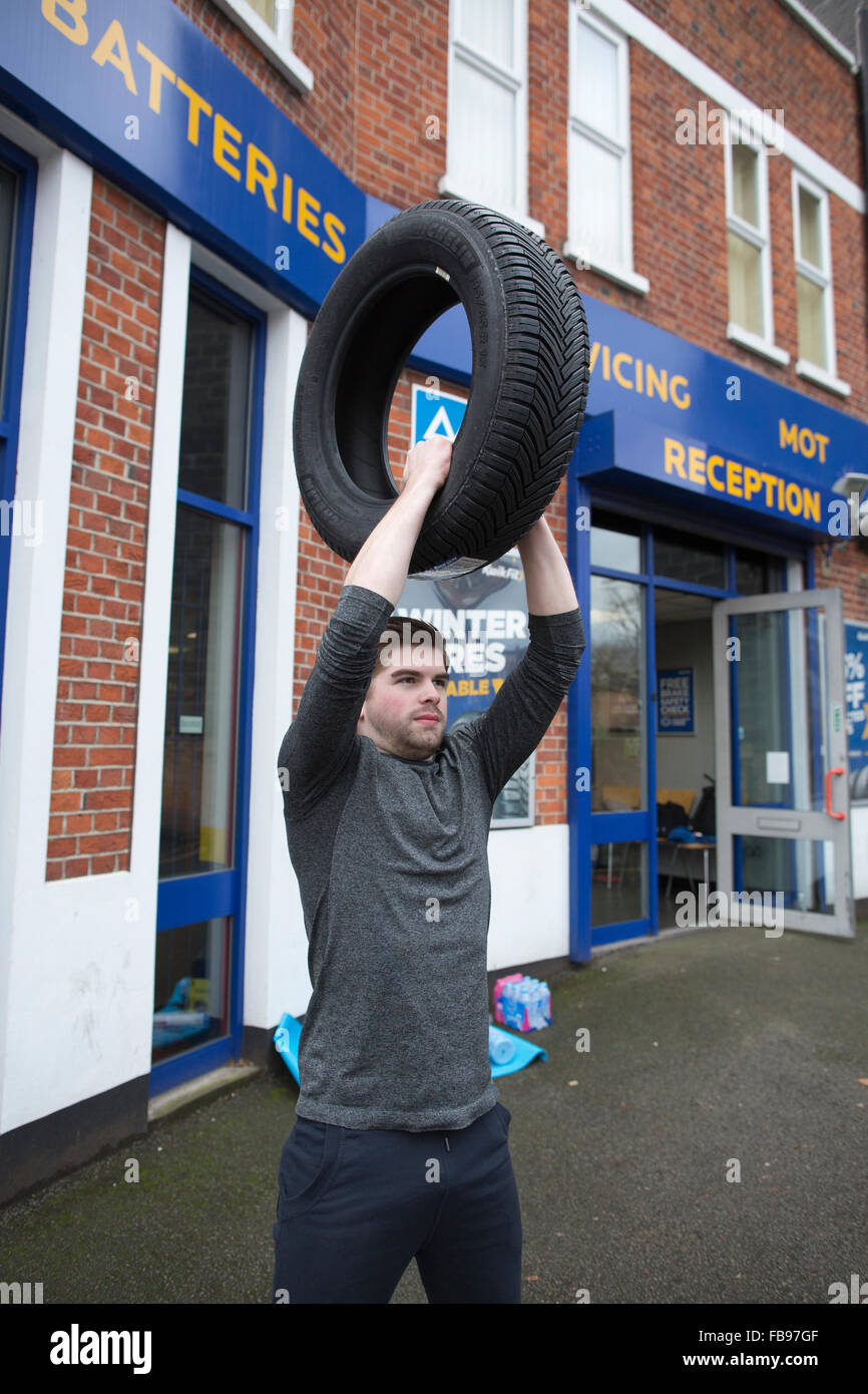 Automotive servicing company 'Kwik Fit' employees take part in a new