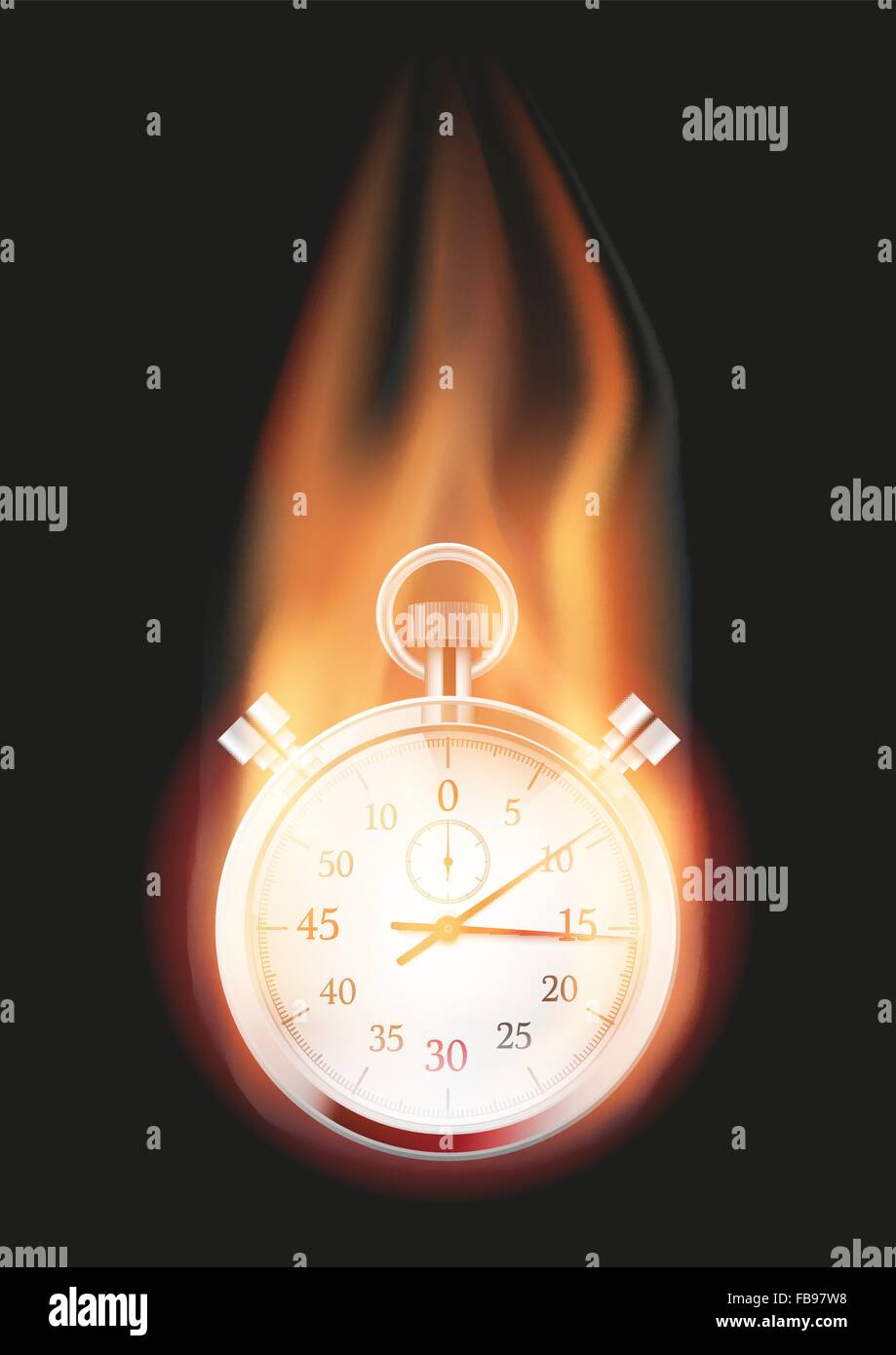 Stopwatch with flame Stock Vector Image & Art - Alamy