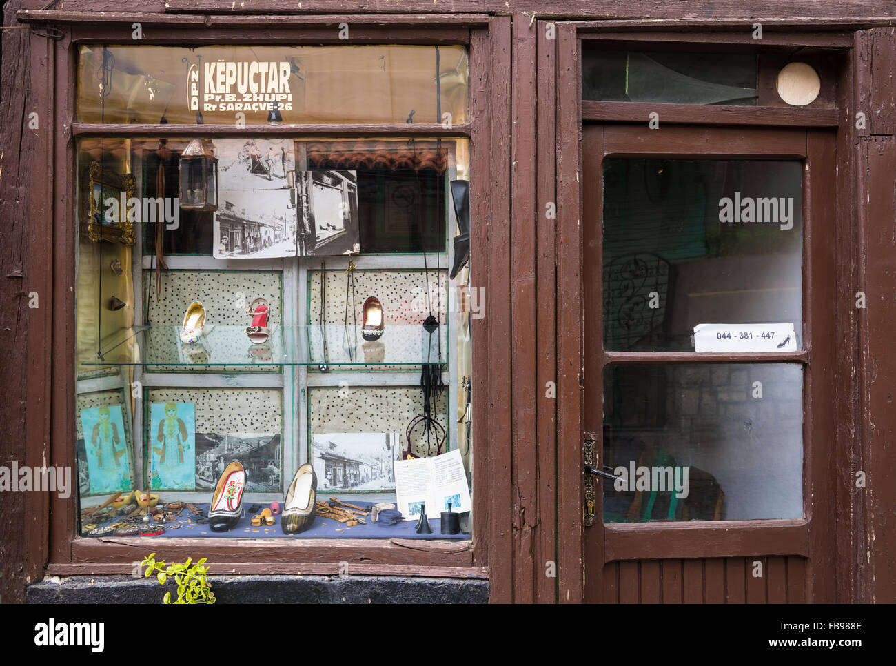 Storefront of an old traditional store on April 19, 2015 in Prizren