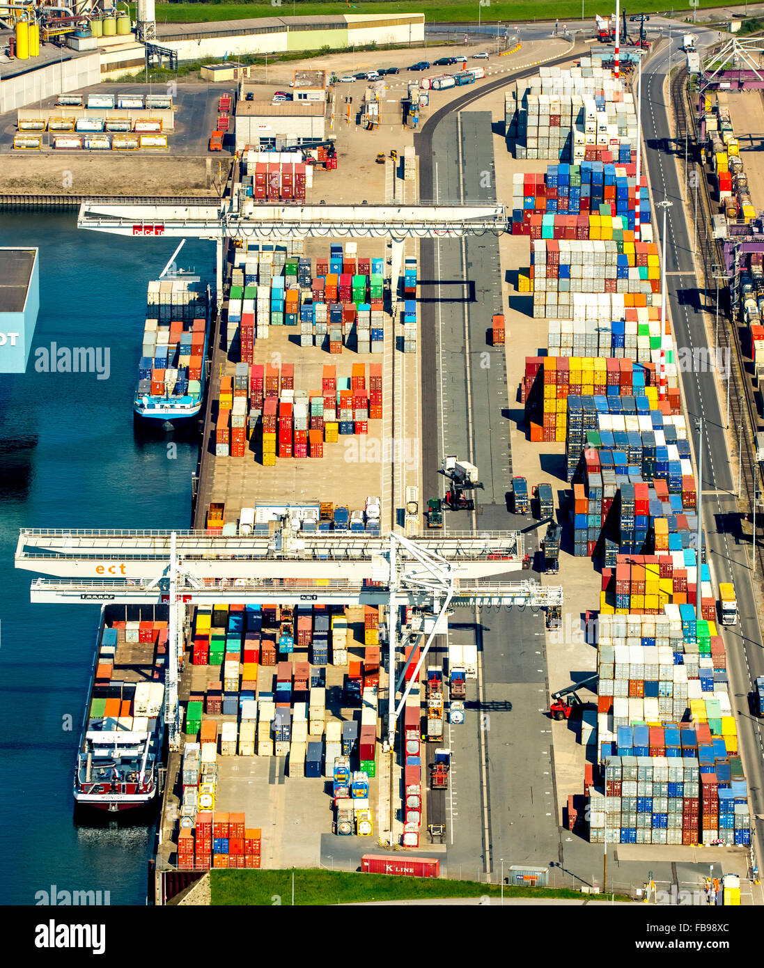 Aerial view, container port Duisport, Haeger and Schmidt, the Port of