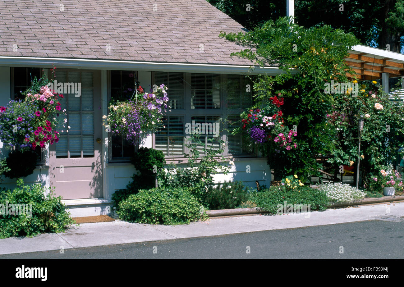 Front of house hanging baskets hires stock photography and images Alamy