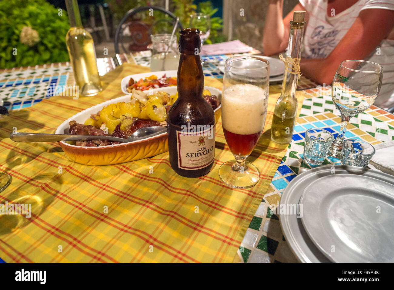 Traditional Croatian dish peka at konoba Mate in Pupnat village at