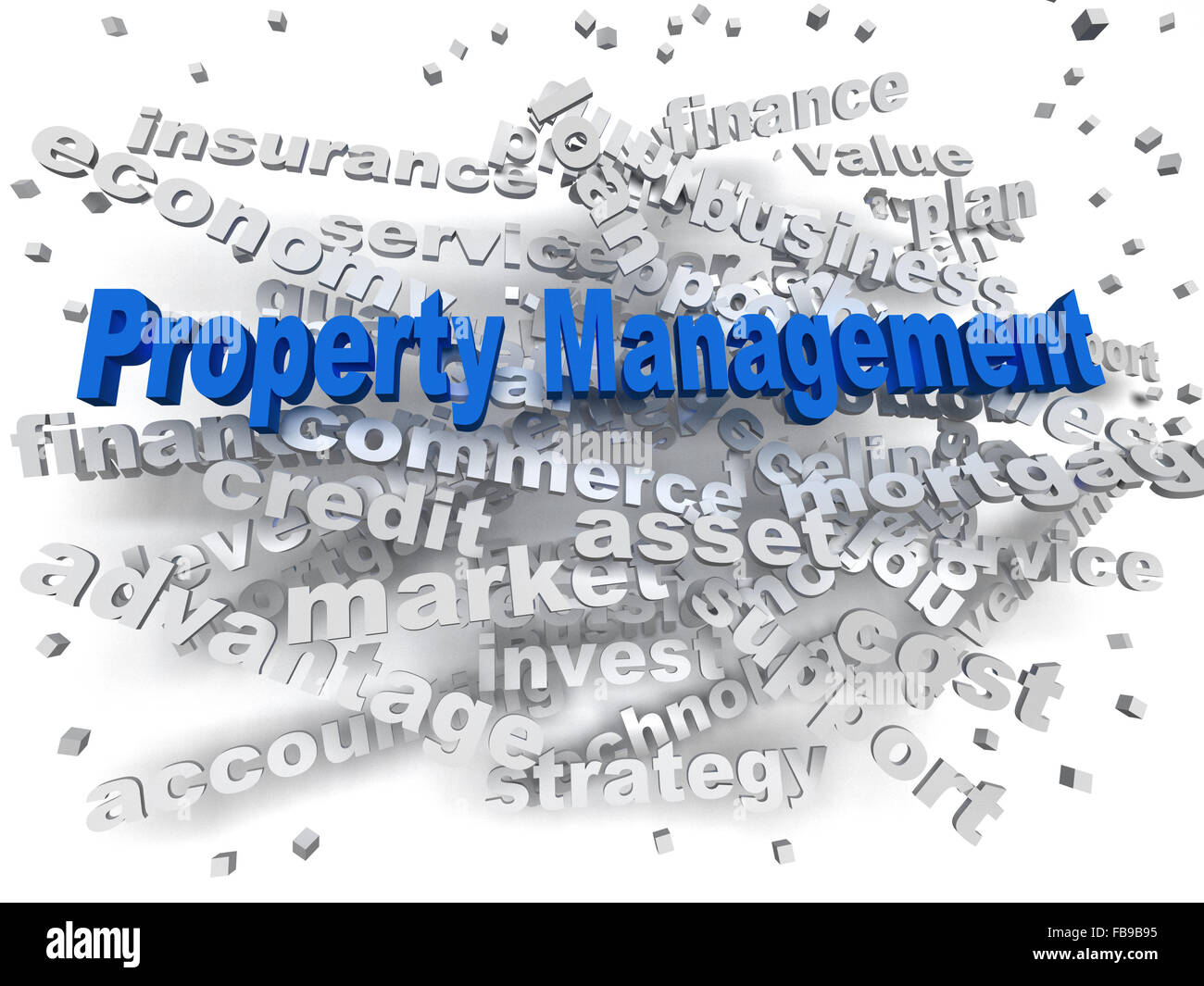 3d image Property Management word cloud concept Stock Photo Alamy