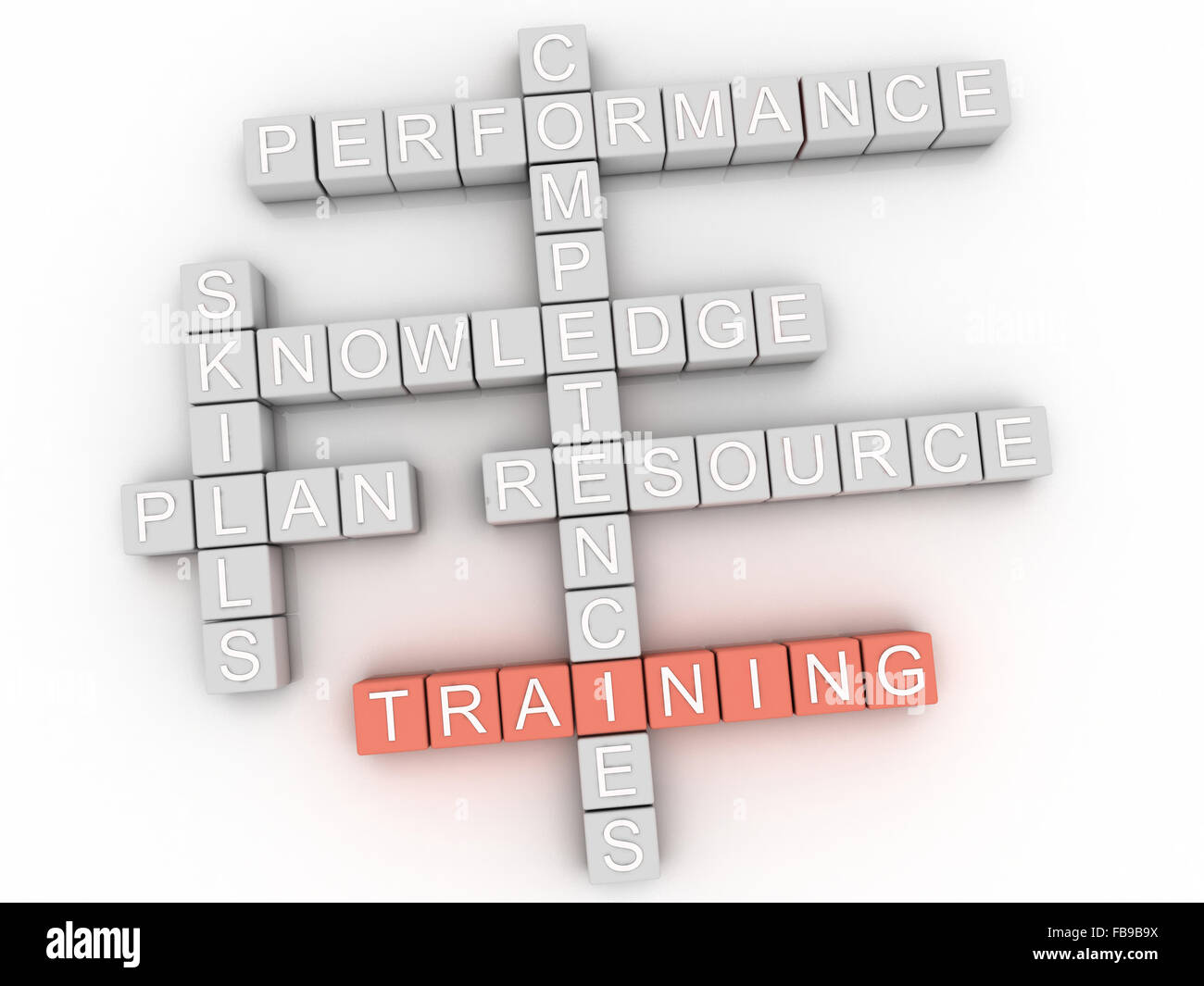 3d image Training word cloud concept Stock Photo