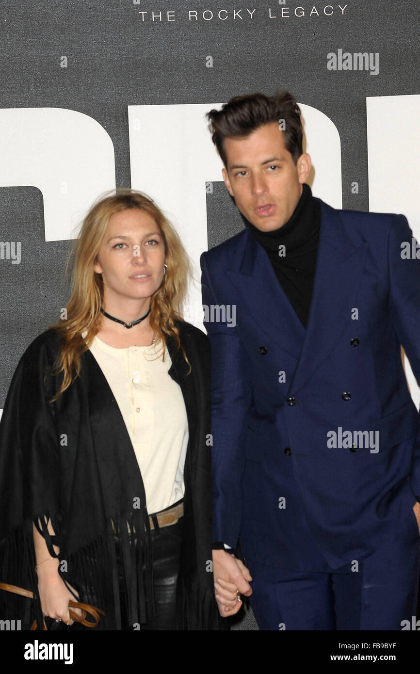 London, UK. 12th January, 2016. Josephine de la Baume & Mark Ronson attending the European Premiere of CREED at the Empire Leicsester Square London 12th January 2016 Credit:  Peter Phillips/Alamy Live News Stock Photo