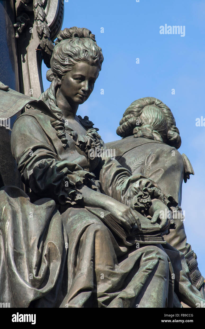 Ekaterina Dashkova, 1st female chair of the Russian Academy of Sciences, Monument to Catherine the Great, St Petersburg, Russia Stock Photo