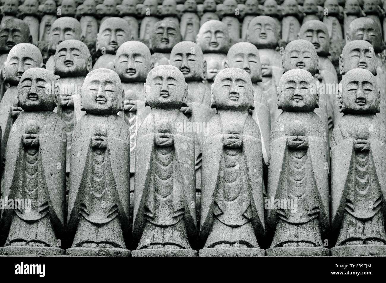 Buddha statues at a temple in Kamakura, Japan. Stock Photo