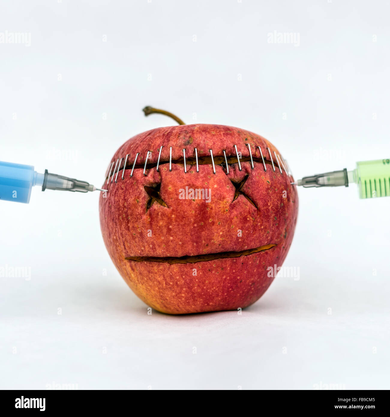 Fr4nkenstein apple (genetic modification and engineering concept) Stock Photo