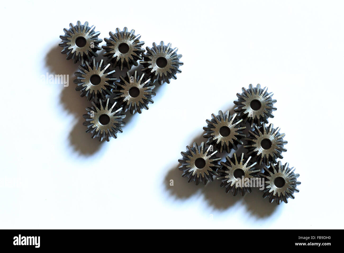 A background of mechanical components, gear, industrial objects Stock Photo