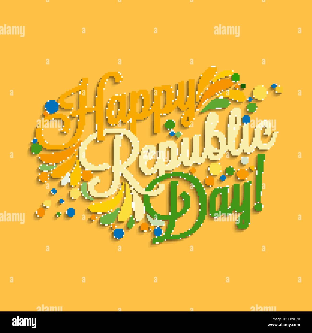 Happy Republic Day hand lettering for your design Stock Vector