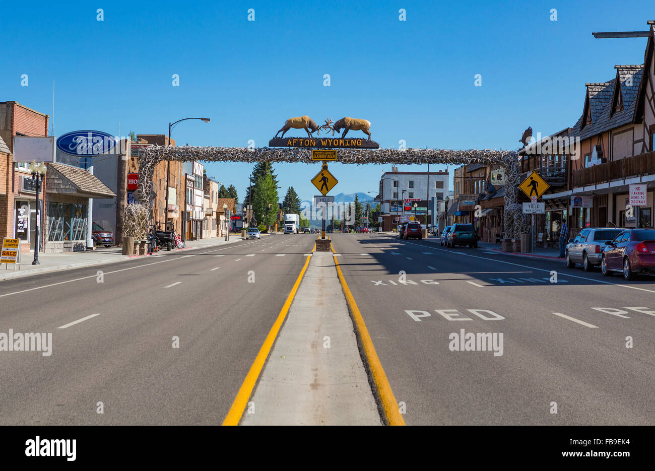 afton,wyoming Stock Photo Alamy