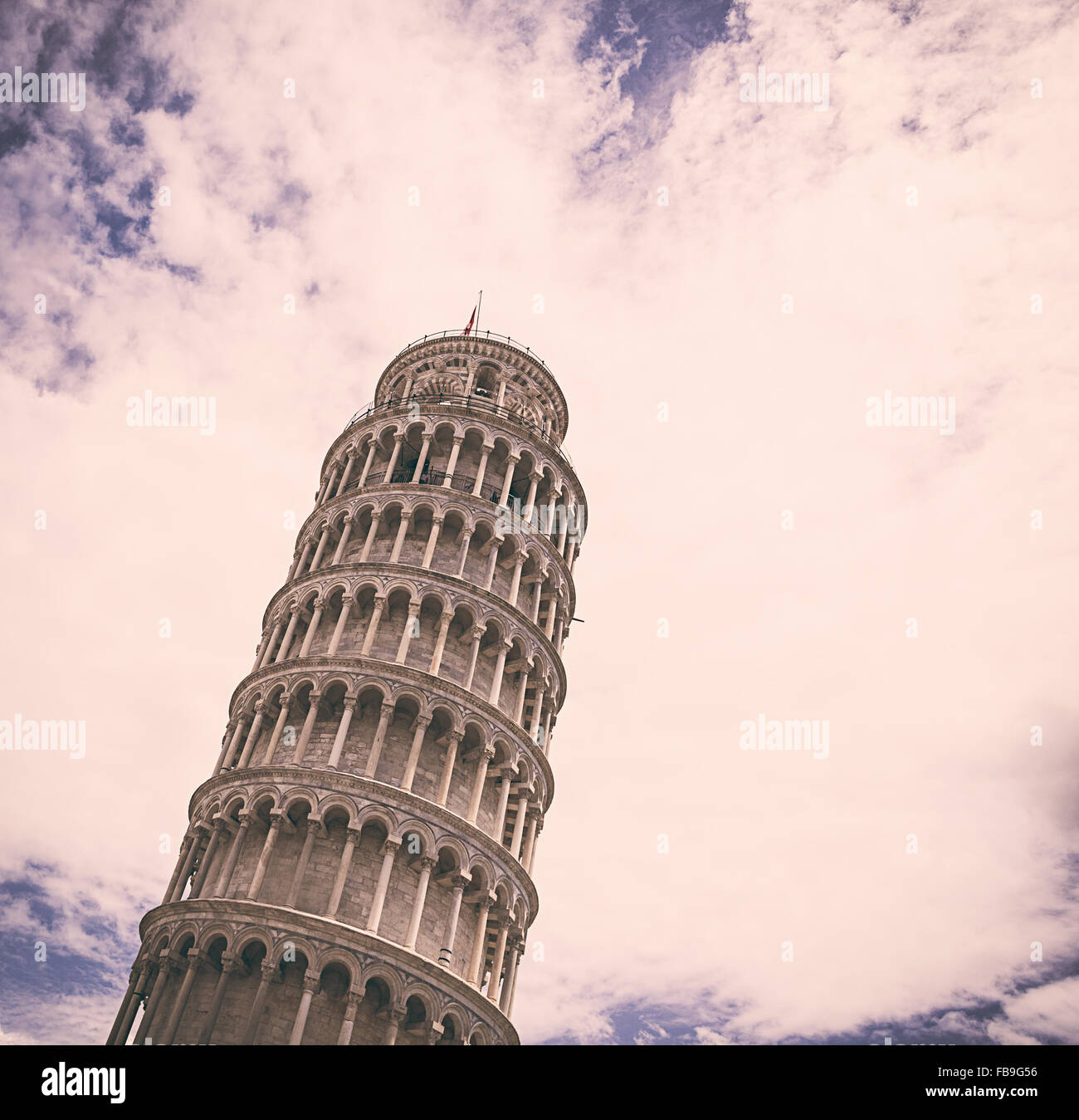 Pisa Tower Vintage Edit Stock Photo