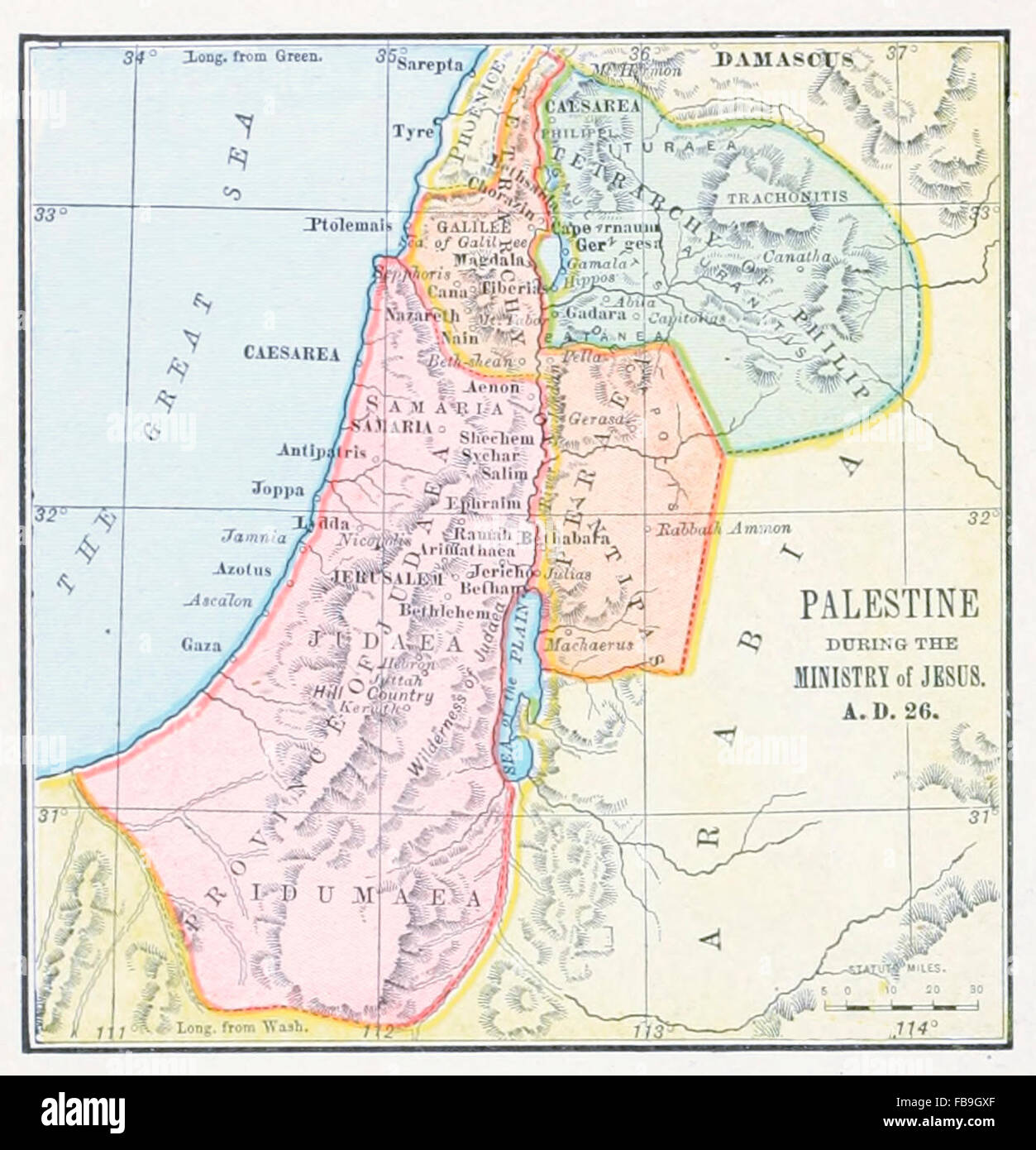 Map Of Palestine In The Time Of Jesus Christ