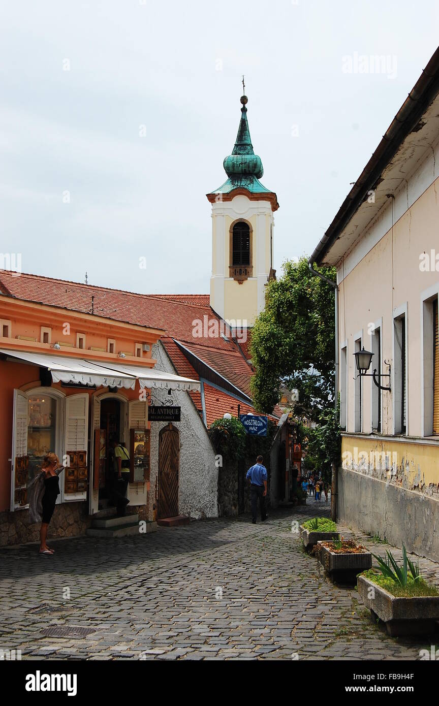 Colourful street in Szentendre, Hungary Stock Photo