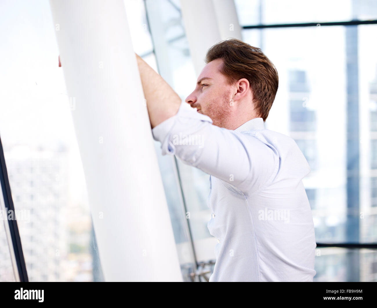 frustrated caucasian businessman Stock Photo