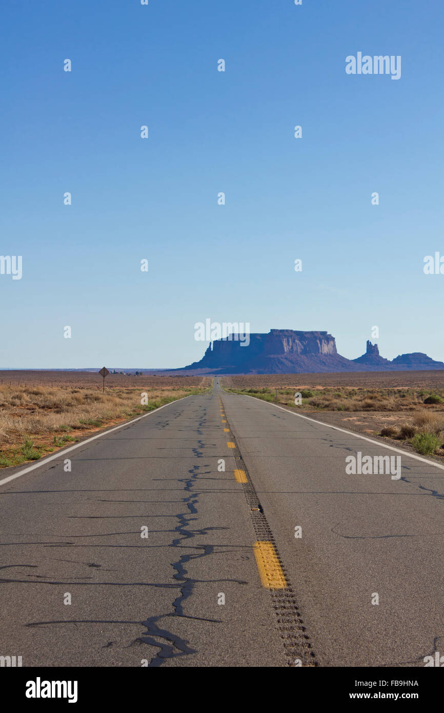 Scenic road to Monument Valley in USA Stock Photo