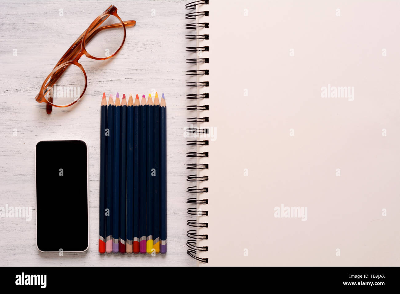 Sketchbook Pencils On Dark Background Top Stock Photo 1221747766