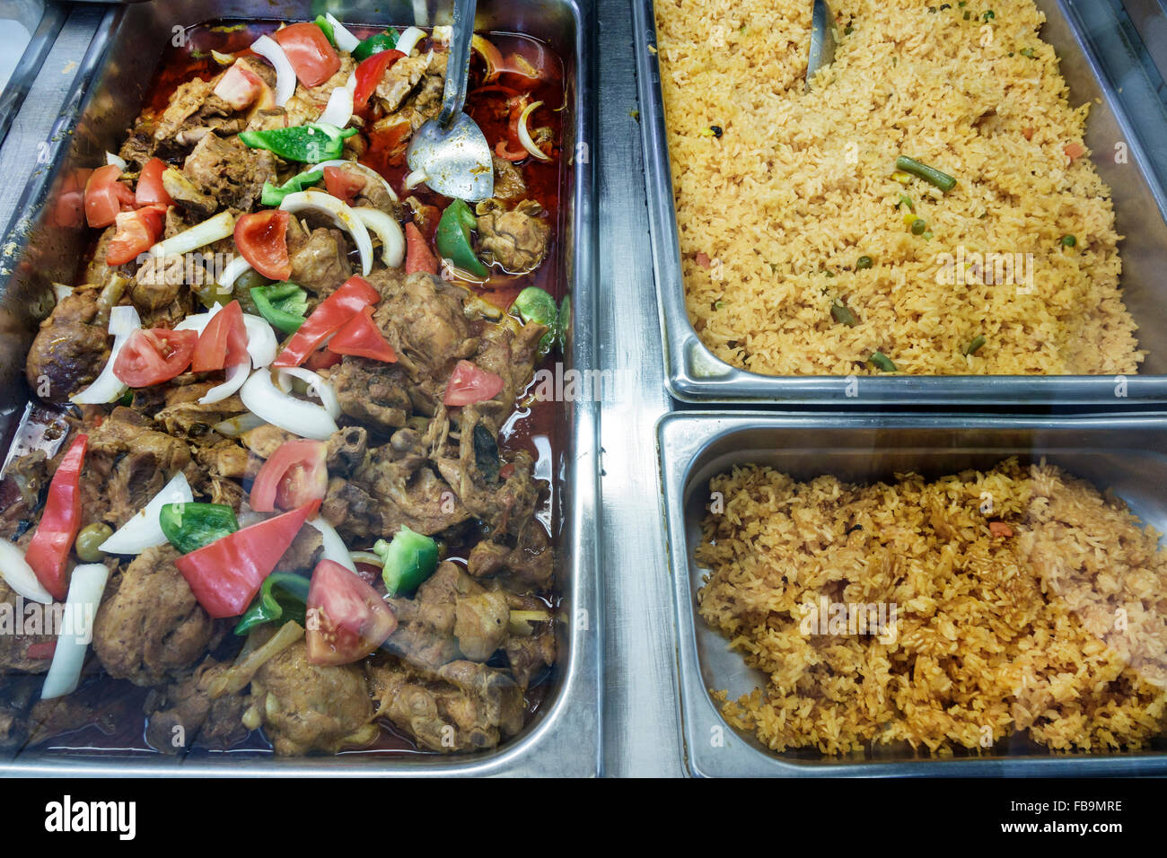 Miami Beach Florida restaurant chafing dishes dish buffet food rice