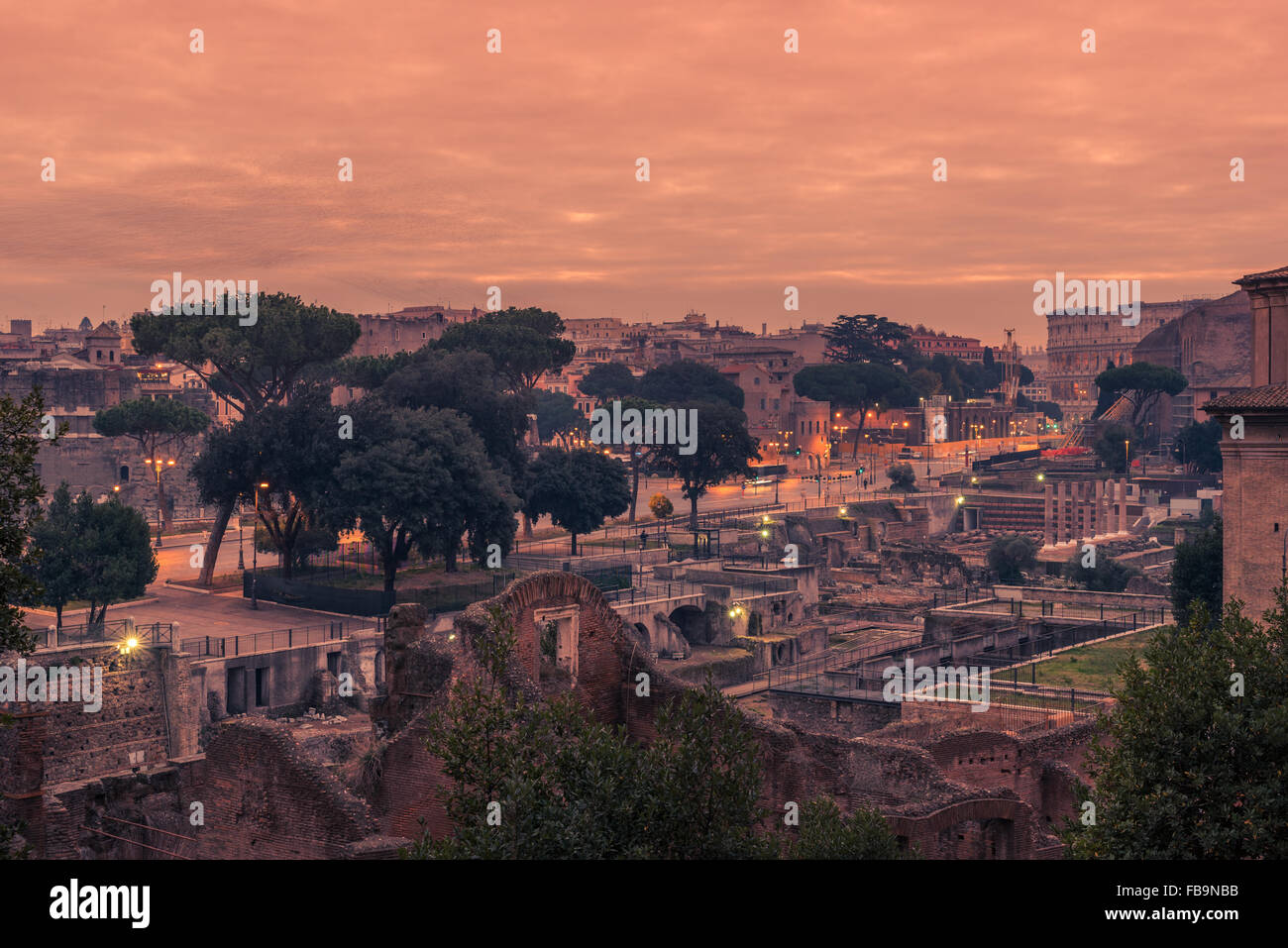 Rome, Italy: The Roman Forum in the sunrise Stock Photo