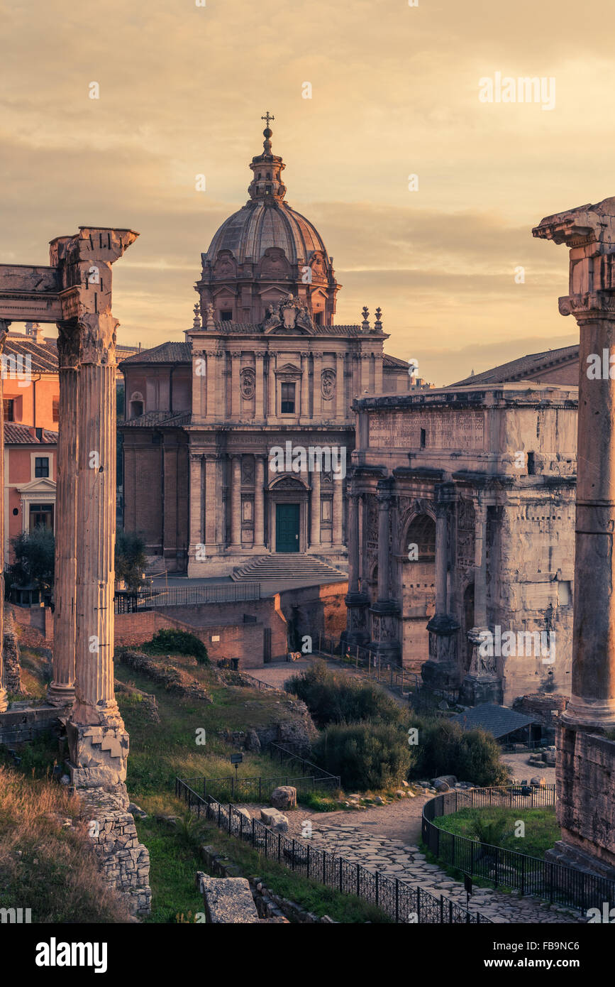 Rome, Italy:Santi  Luca e Martina Church in Roman Forum Stock Photo