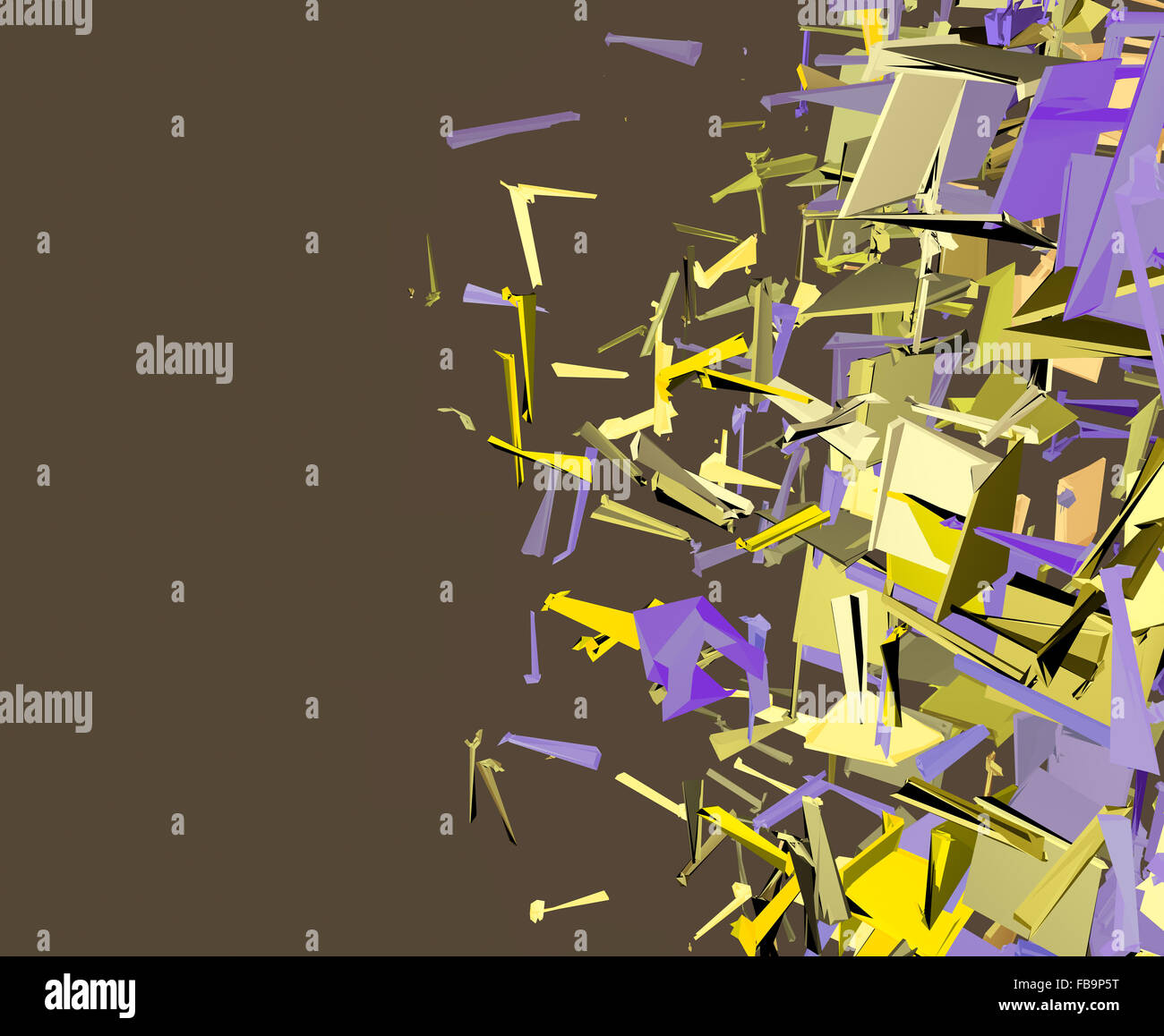 abstract fragmented cube pattern purple yellow backdrop Stock Photo - Alamy