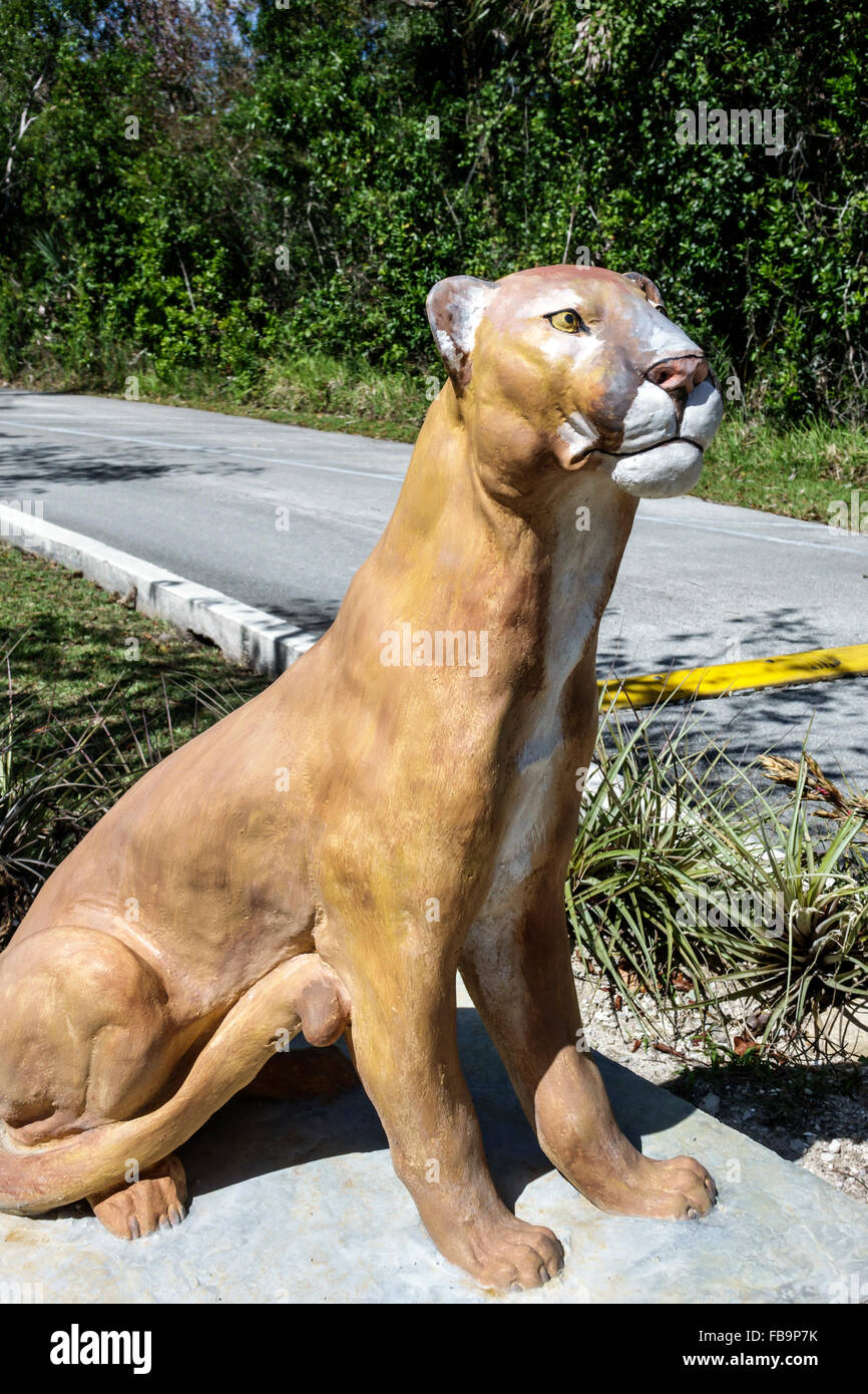 Naples Florida,Everglades,Collier-Seminole State Park,panther,statue,entrance,visitors travel traveling tour tourist tourism landmark landmarks cultur Stock Photo