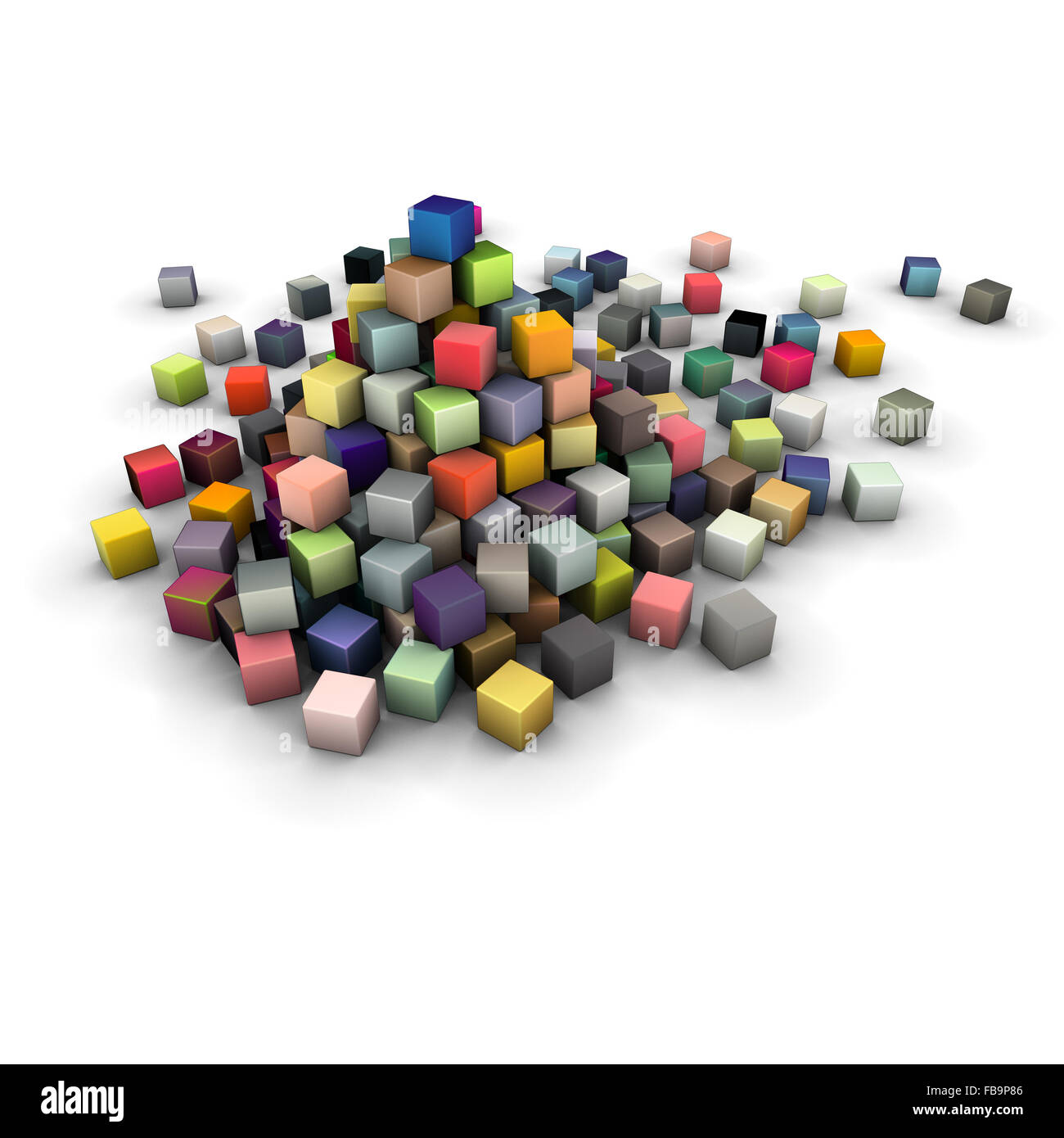 stack of multi color cubes over white Stock Photo Alamy