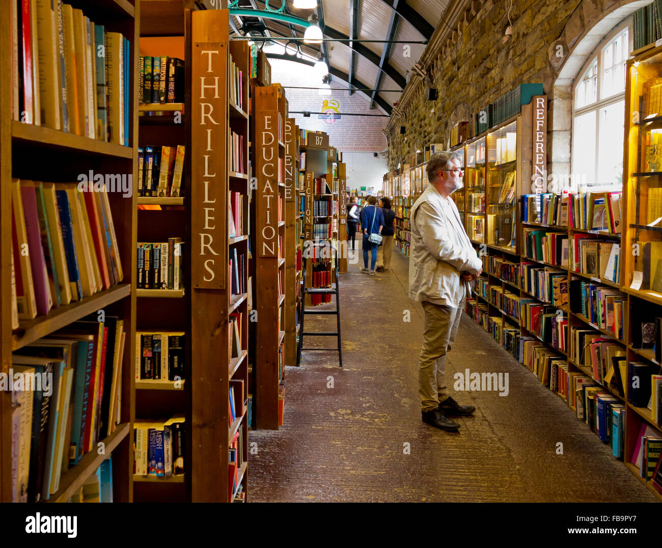 Interior of Barter Books in Alnwick Northumberland England UK one of the largest secondhand bookshops in Europe Stock Photo