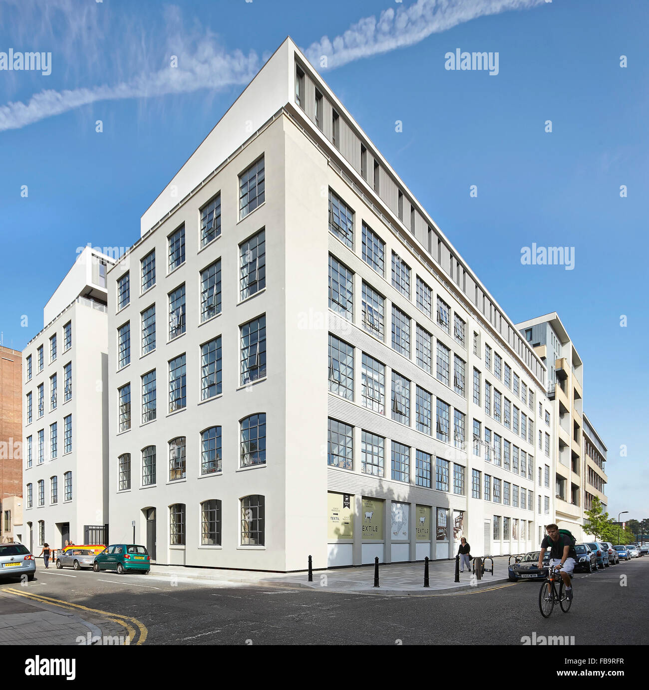 Corner elevation. The Textile Building, London, United Kingdom. Architect: BGY, 2014. Stock Photo