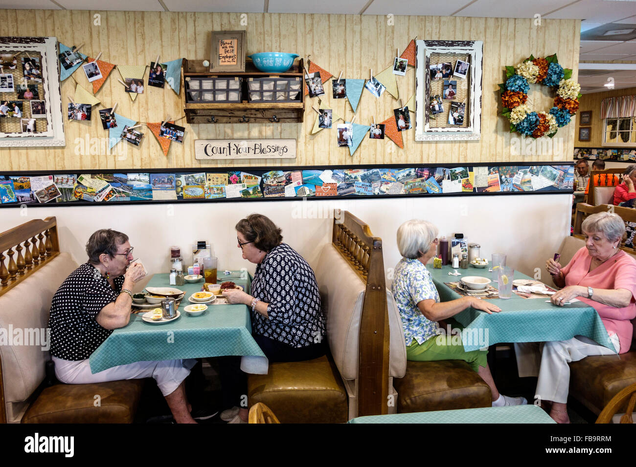 Sarasota Florida,Pinecraft Pine Craft,Amish,community,Yoder's Amish Village Restaurant restaurants food dining eating out cafe cafes bistro,interior i Stock Photo