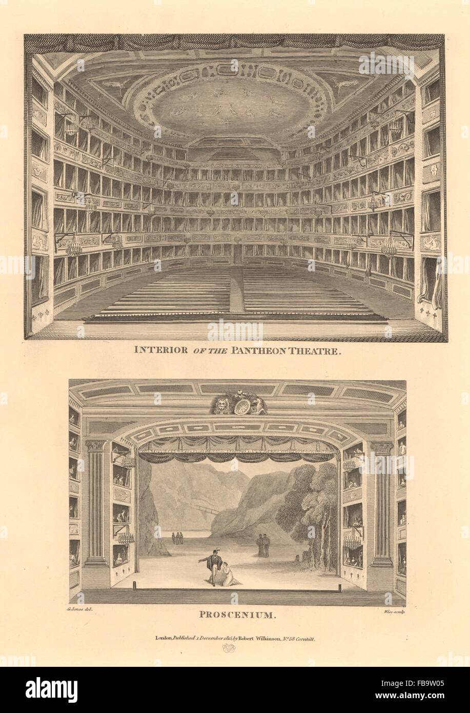 PANTHEON THEATRE, 173 OXFORD STREET.Interior/Proscenium.Now Marks & Spencer 1834 Stock Photo