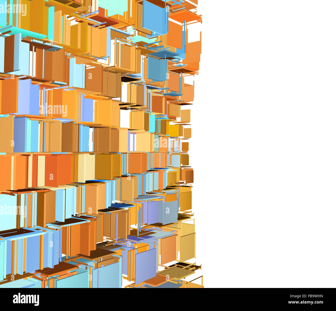 3d abstract fragmented pattern in green orange on white Stock Photo - Alamy