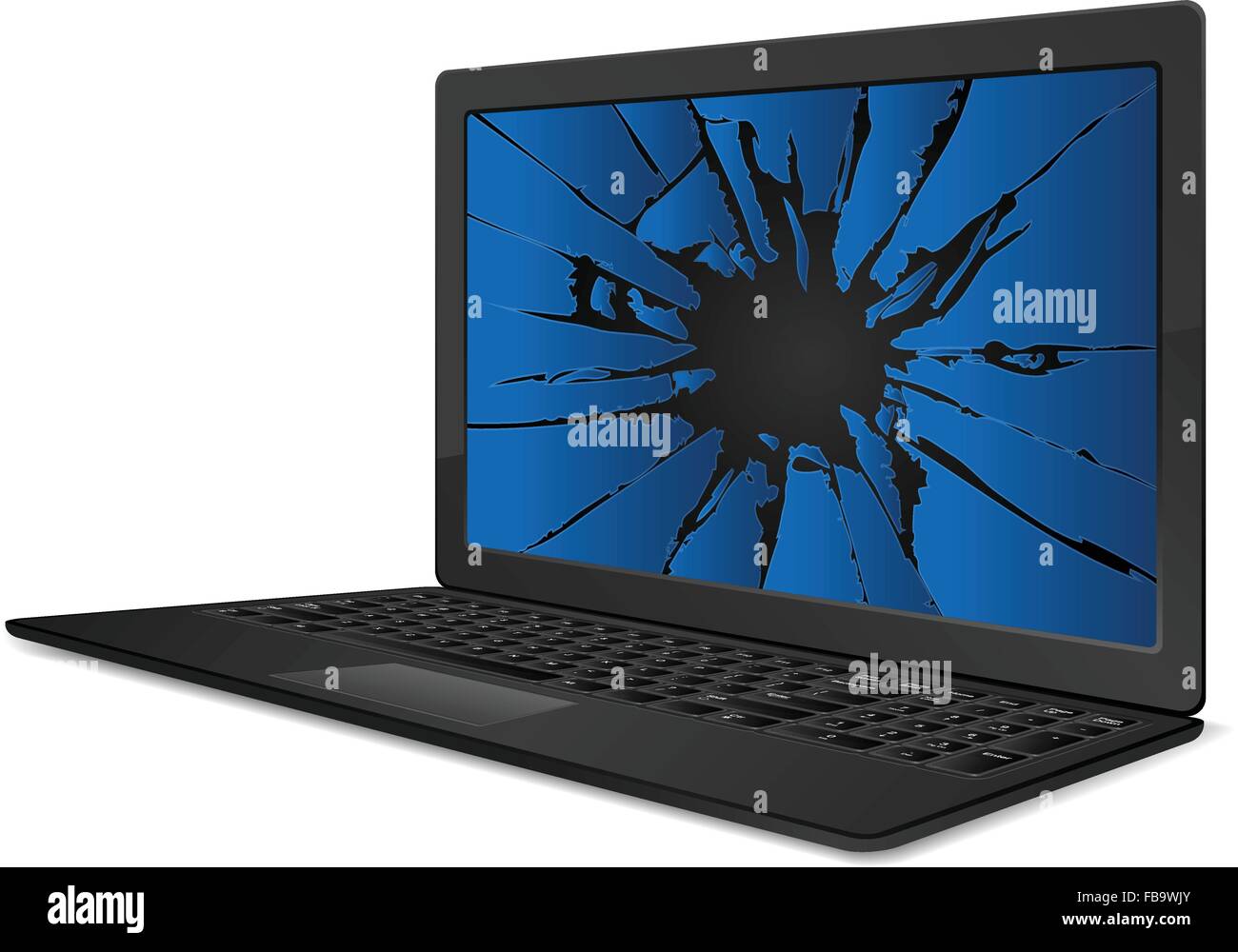 Broken laptop on a white background Stock Vector Image & Art Alamy