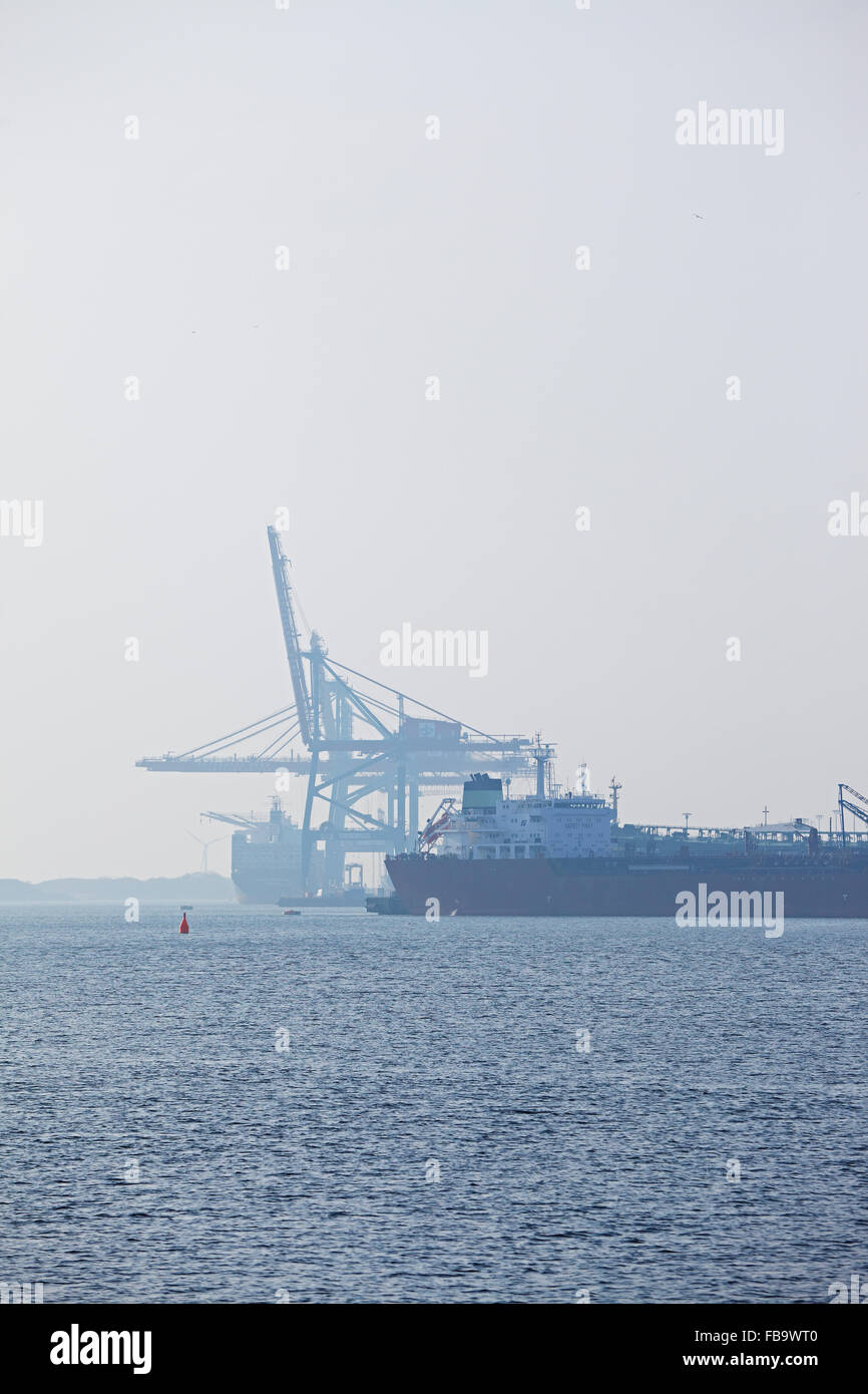 Sweden, Vastra Gotaland, Gothenburg, Gota Alv, Roda Sten, Port of Gothenburg, Commercial dock Stock Photo