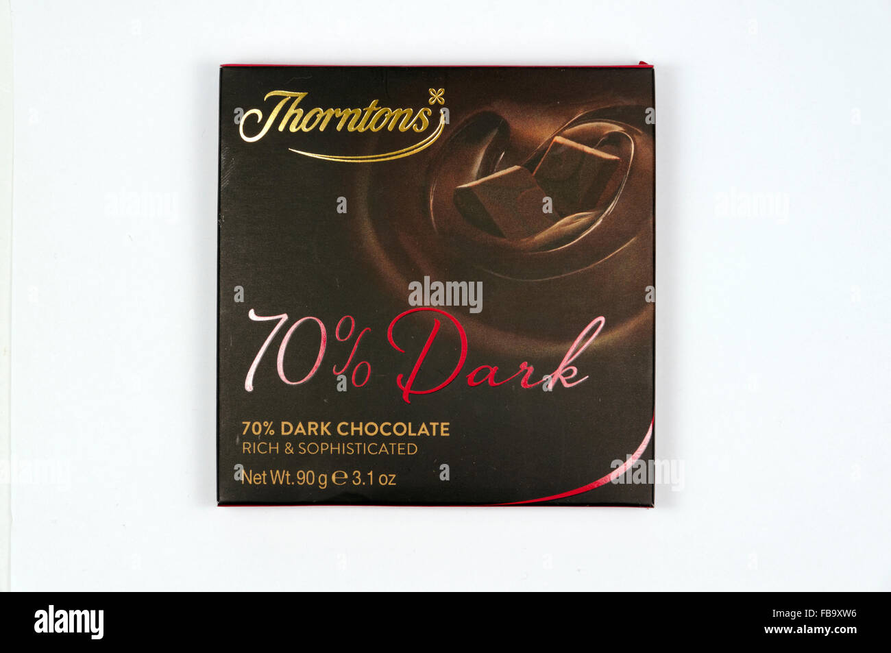 Thorntons 70% Dark chocolate bar. Stock Photo