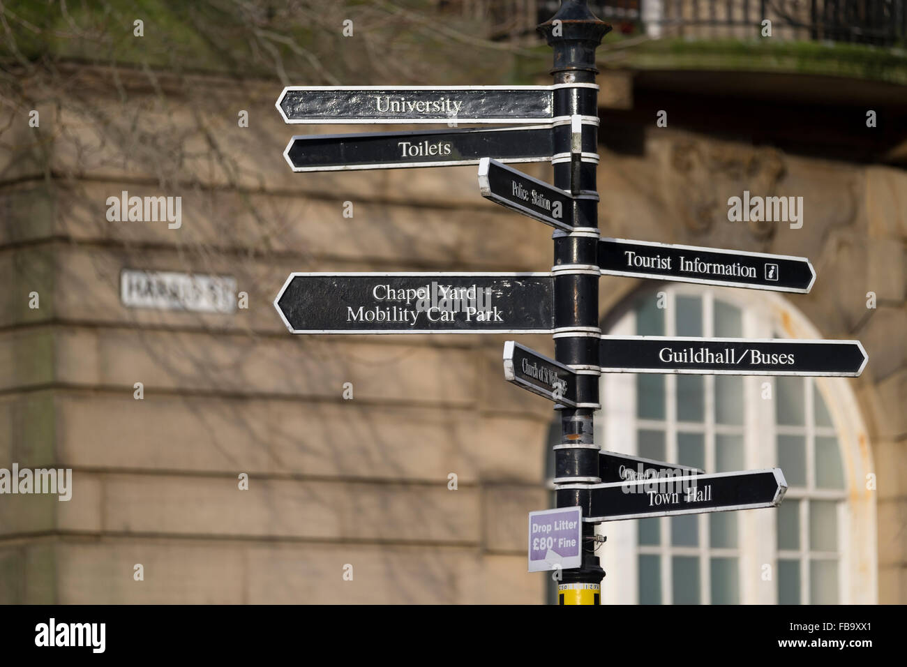 Preston, Lancashire Direction signs in the City centre Stock Photo Alamy