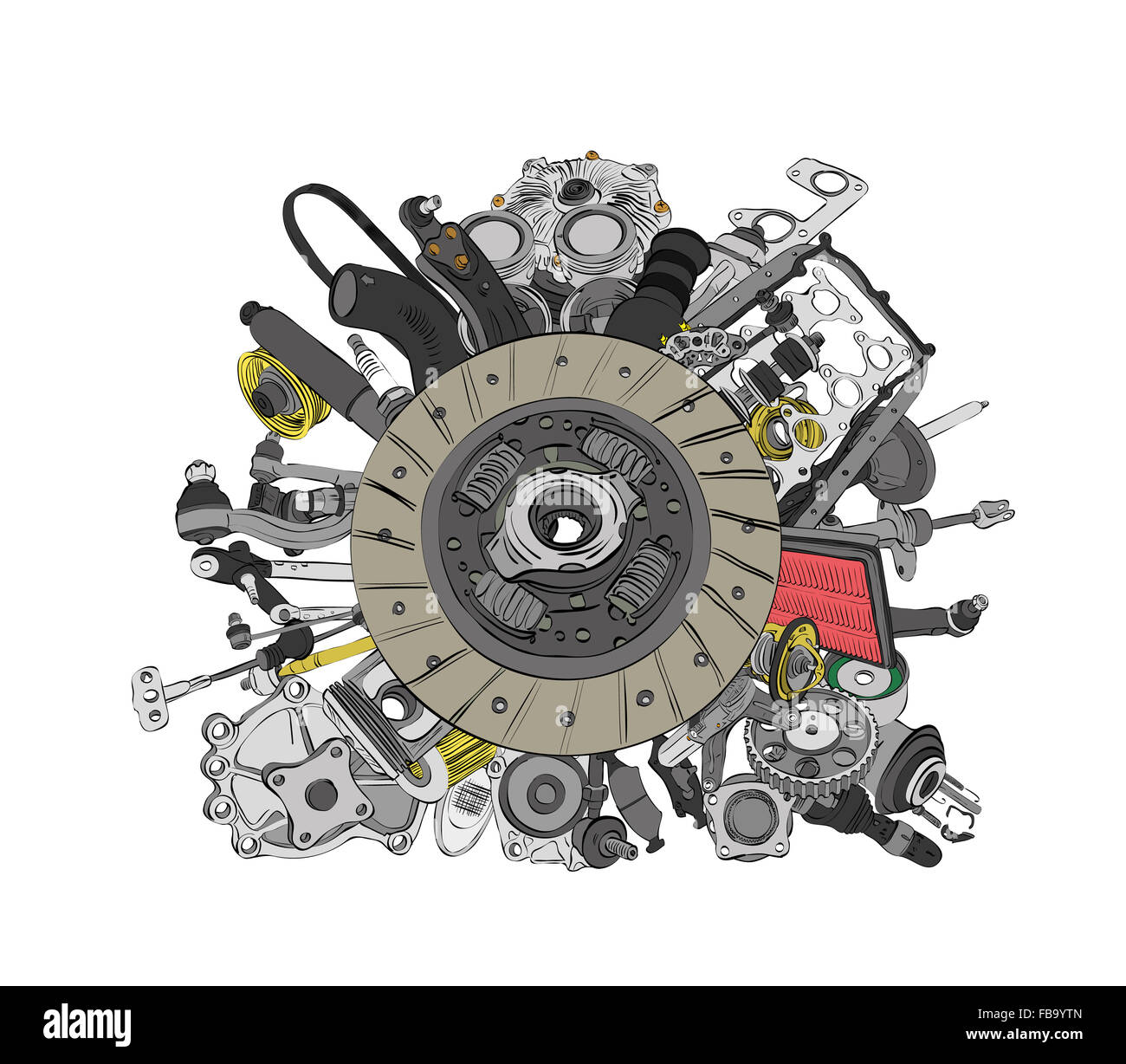 Many images of spare parts for the passenger car Stock Photo Alamy