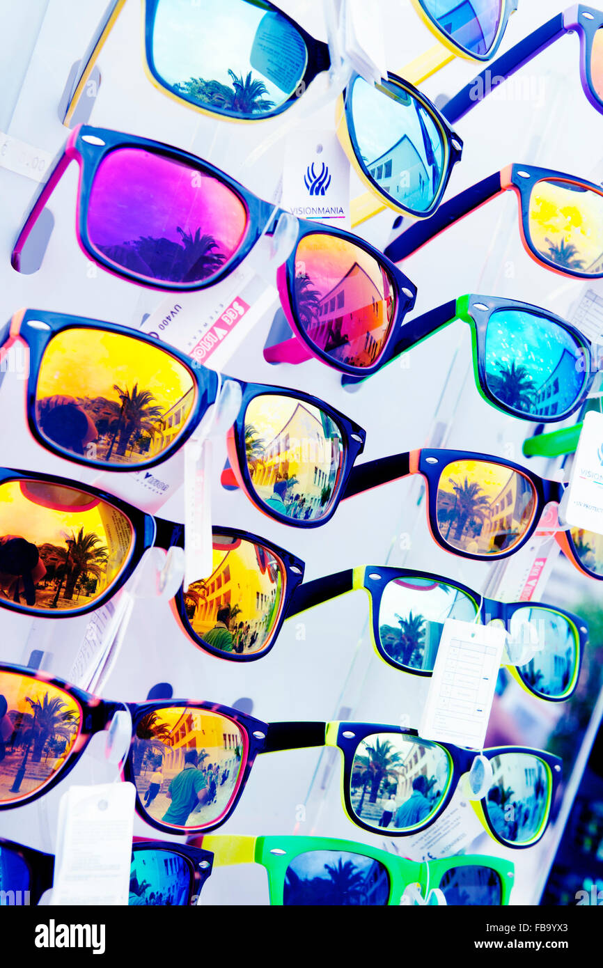 Colorful wayfarer sunglasses Stock 