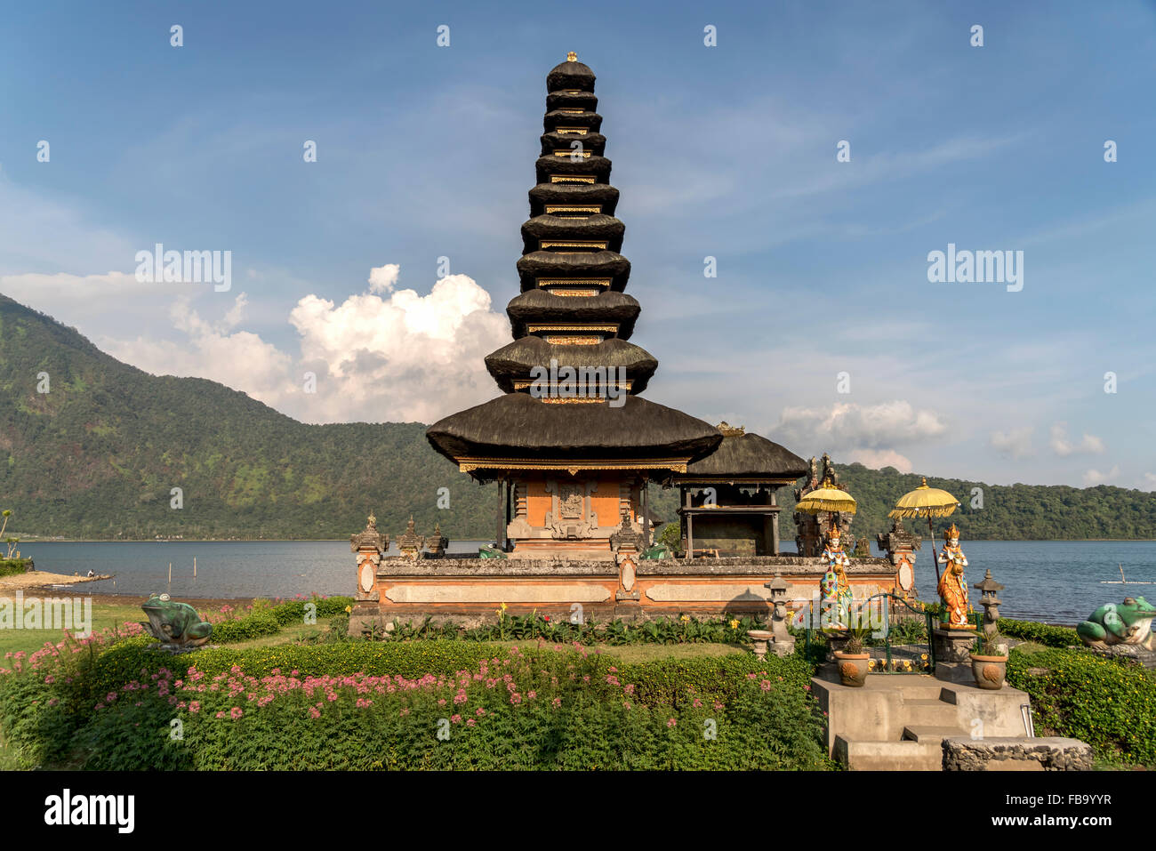 the major Shivaite and water temple Pura Ulun Danu Bratan on the shores of Lake Bratan, Bedugul, Bali, Indonesia Stock Photo